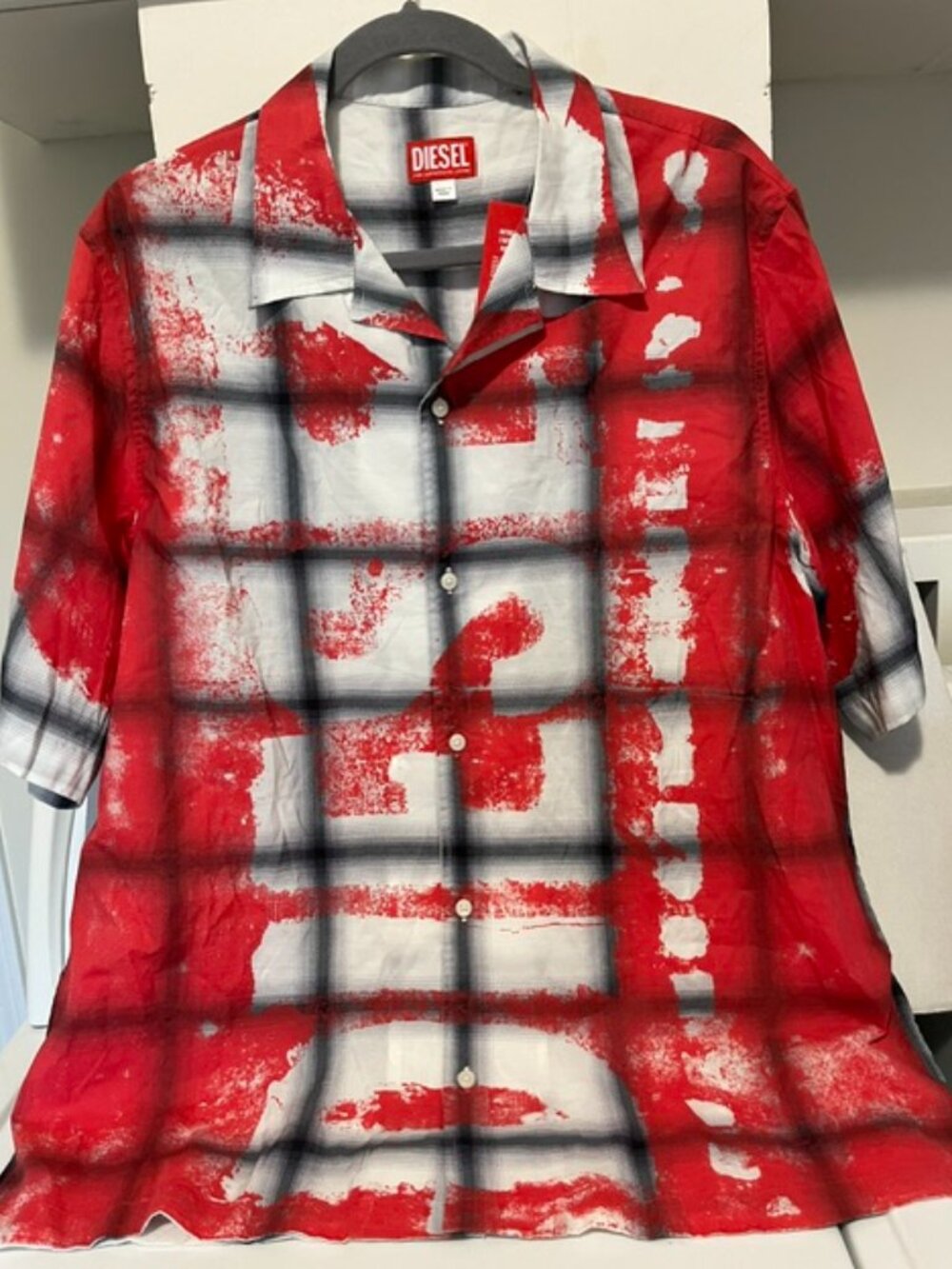Diesel S-Nabil check bowling shirt.